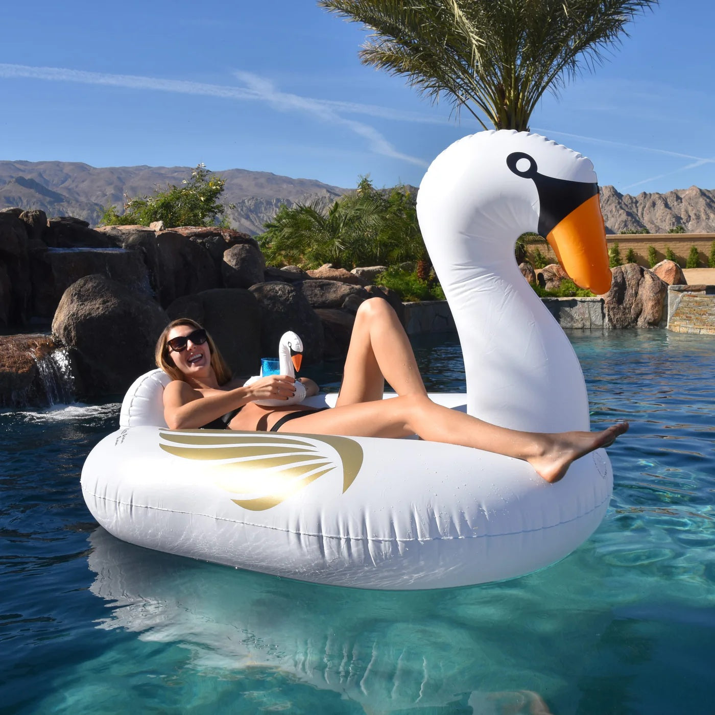 Giant Swan Inflatable Pool Float