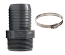 1.5" Barbed PVC Nipple and Hose Clamp Kit