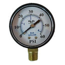 Pressure Gauge Steel 2" 0-60 PSI 1/4" Bottom Mount