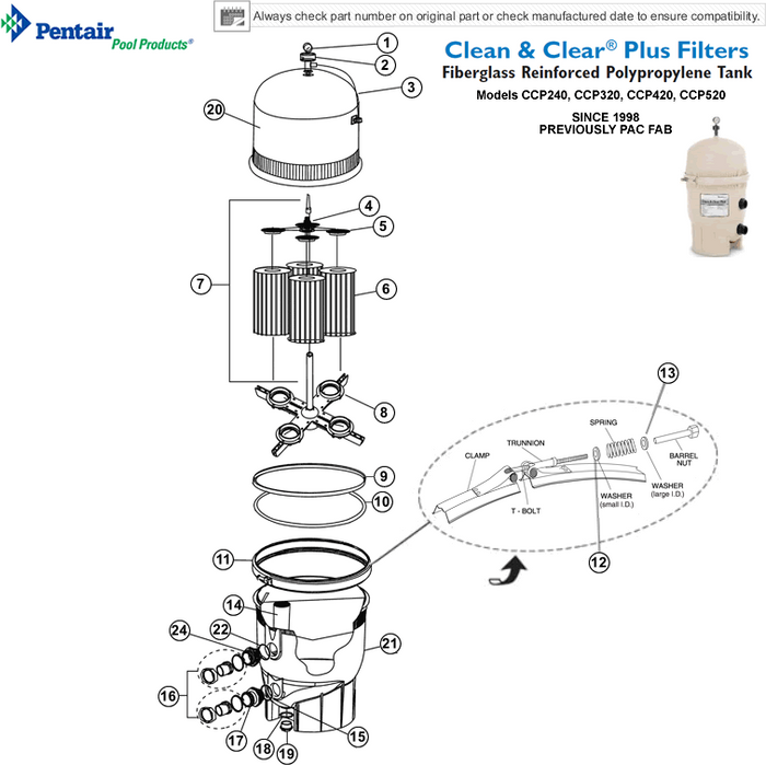 Pentair® Clean & Clear® Plus Filter Parts